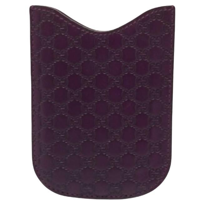 Lila Microguccissima Blackberry- Telefontasche aus Leder von Gucci