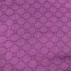 GUCCI Purple Monogram Cotton Fringe Scarf