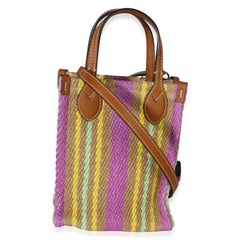Gucci Purple Multicolor Jute Logo Mini Tote Bag
