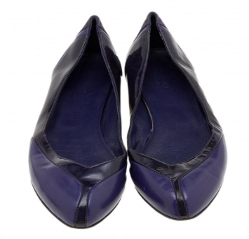 Bailarinas de charol y ante morado Gucci talla 38 Negro en venta