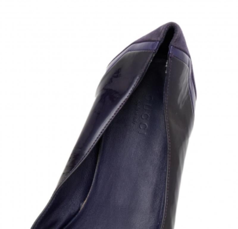 Bailarinas de charol y ante morado Gucci talla 38 en Bastante bueno estado para la venta en Dubai, Al Qouz 2