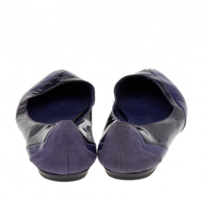 Bailarinas de charol y ante morado Gucci talla 38 en venta 1
