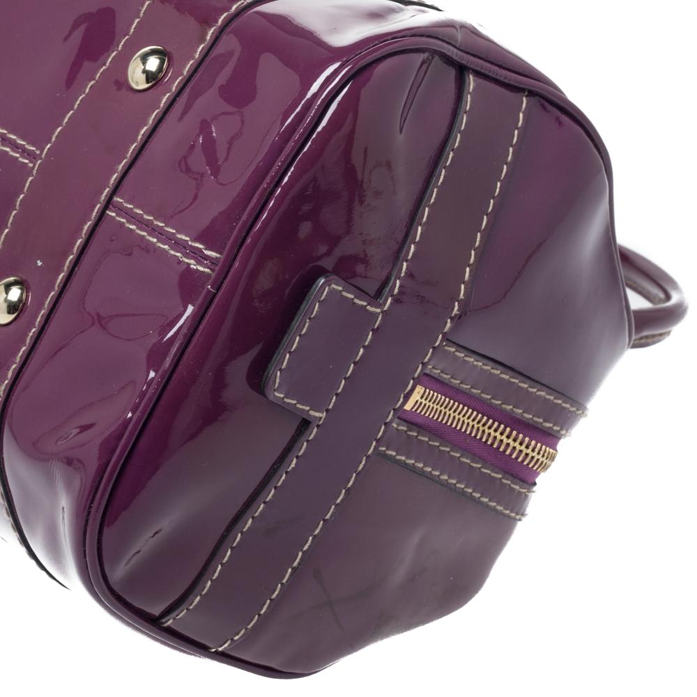 Women's Gucci Purple Patent Leather Boston Bag