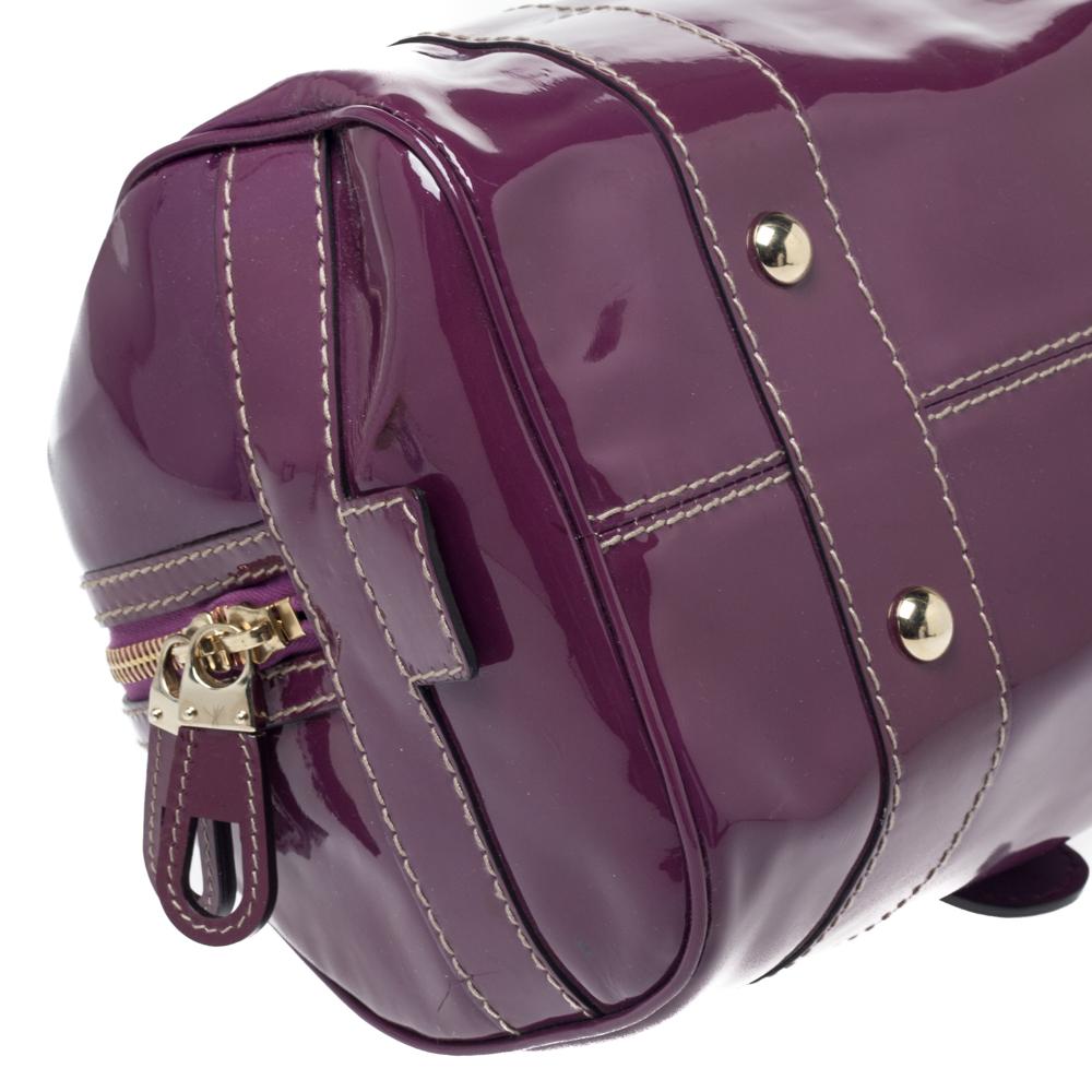 Gucci Purple Patent Leather Boston Bag 1