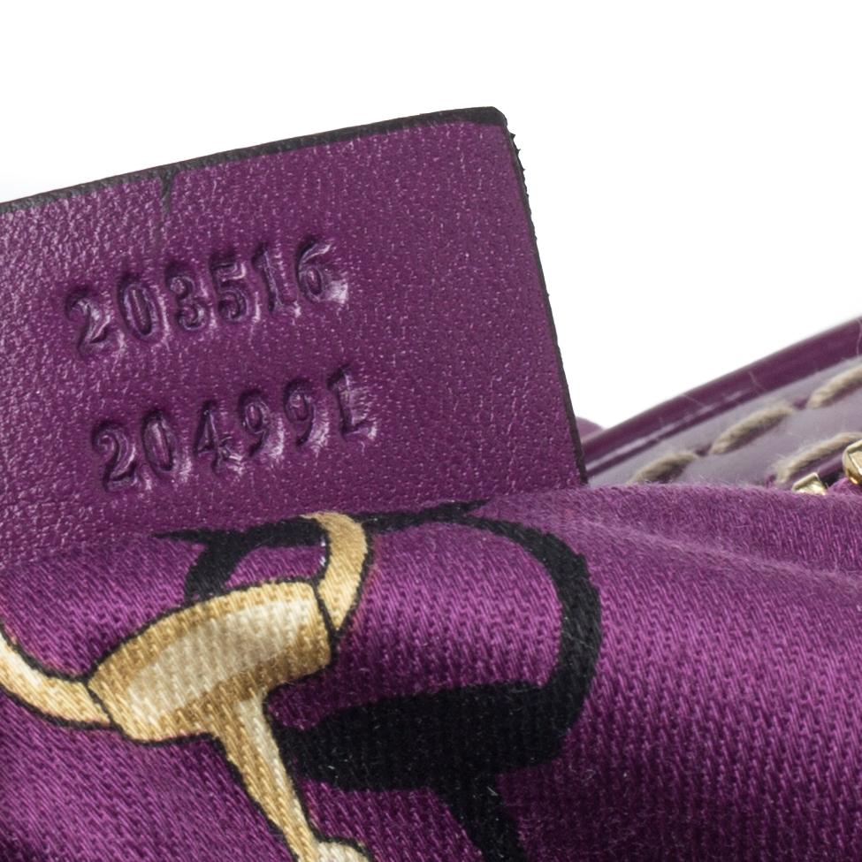 Gucci Purple Patent Leather Boston Bag 3