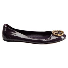 Gucci Purple Patent Leather GG Ballet Flats Size IT 36