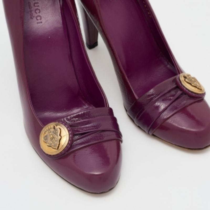 Bombas Gucci Hysteria de charol morado talla 39 en venta 3