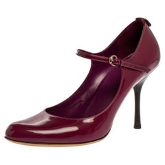 Gucci Purple Patent Leather Mary Jane Pumps Size 40