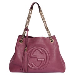 Gucci Purple Pebbled leather GG Bag