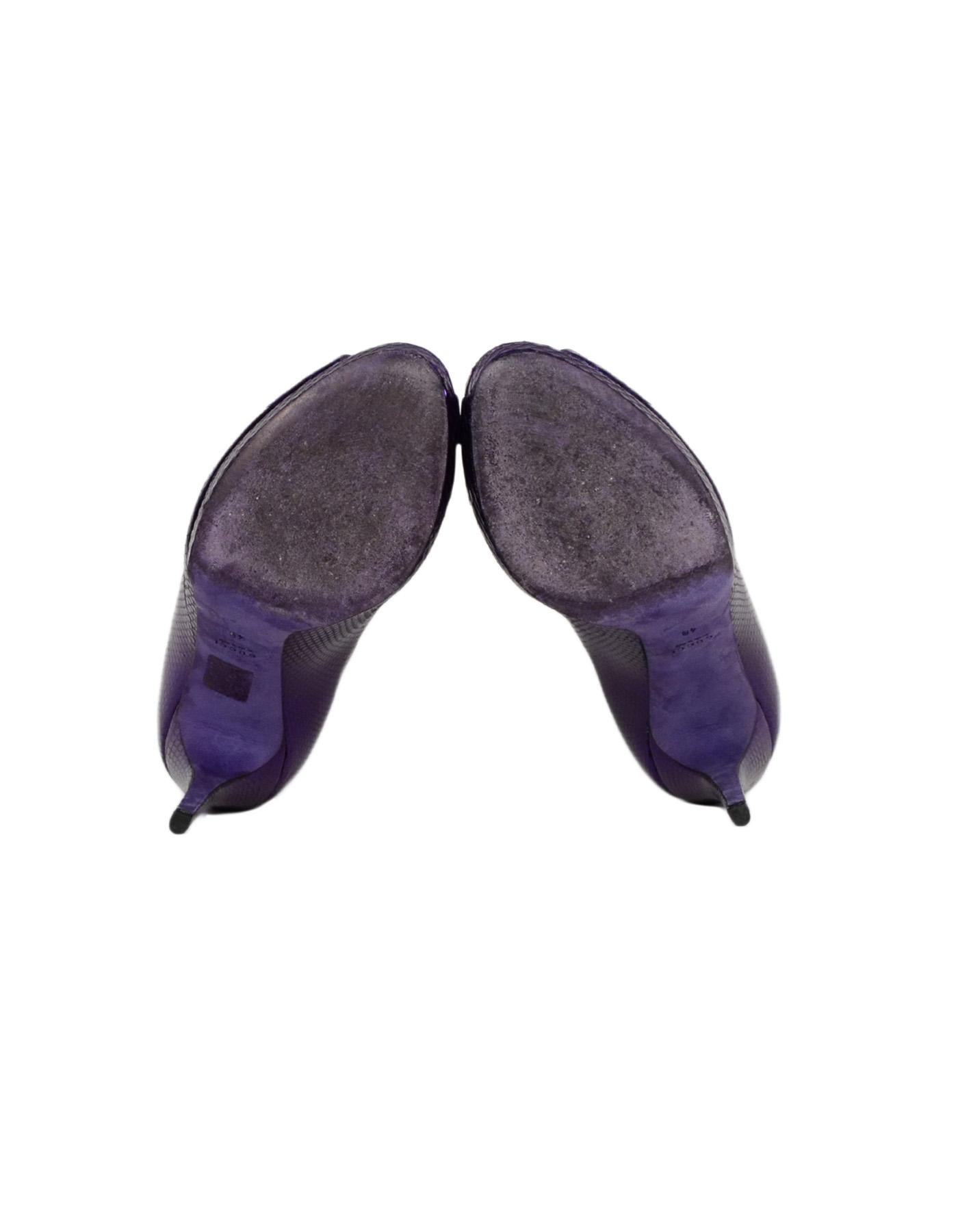 Gucci Purple Python Horsebit Peeptoe Pumps sz 40 For Sale at 1stDibs