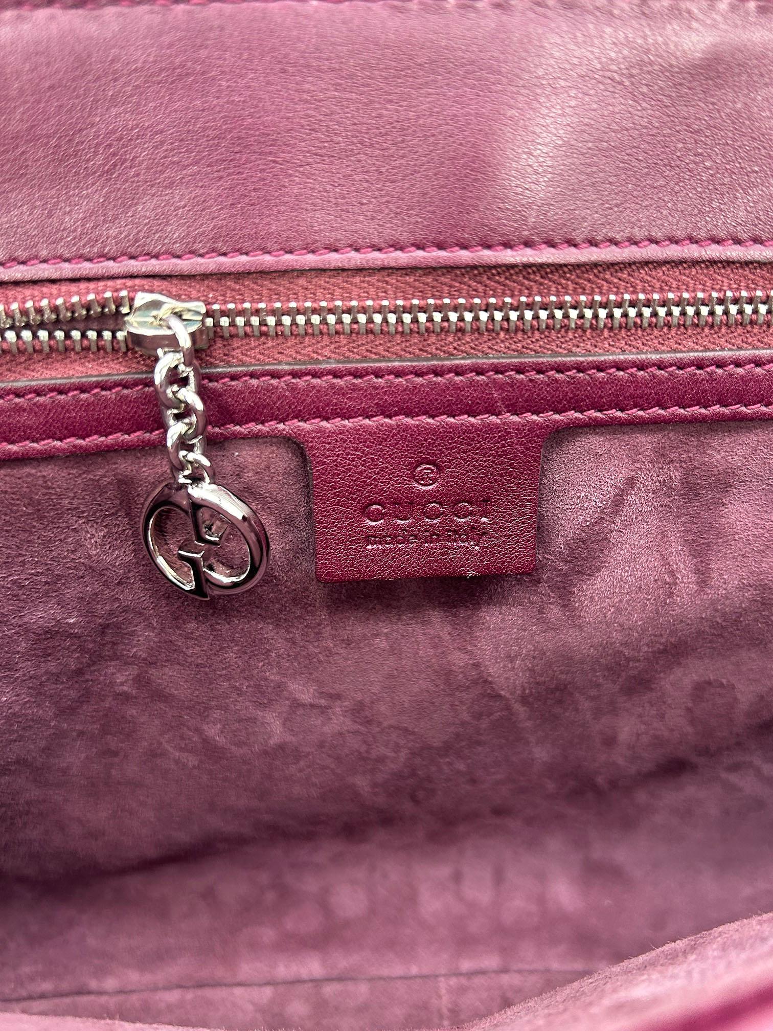 Gucci Purple Python Lady Lock Bag with Bamboo Handle For Sale 5