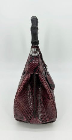 Gucci Purple Python Lady Lock Bag with Bamboo Handle