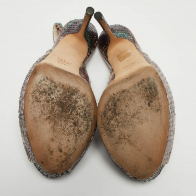 Gucci Bombas Slingback Sofia Pitón Morado Talla 37.5 Gris en venta