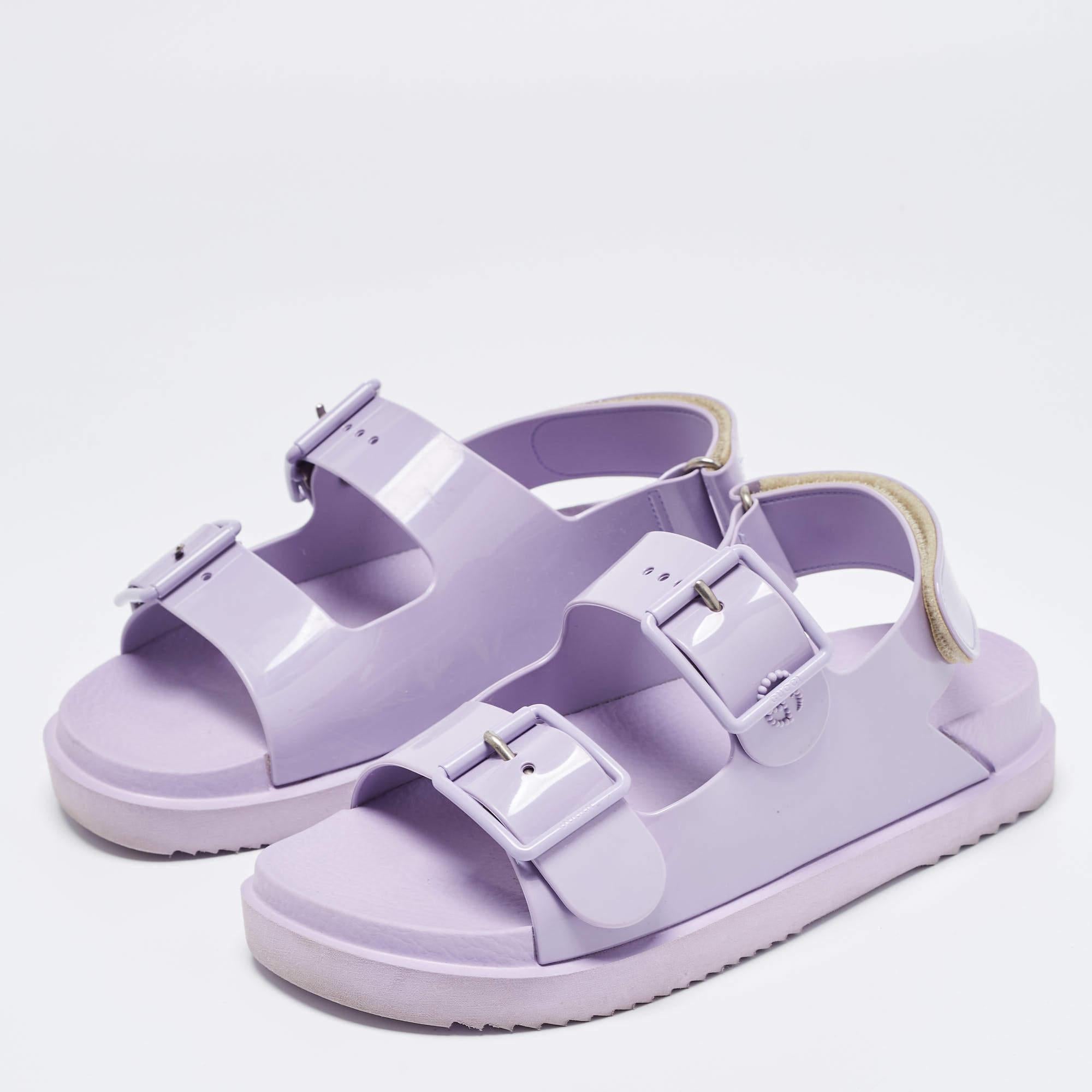 Women's Gucci Purple Rubber Sandals Size 37