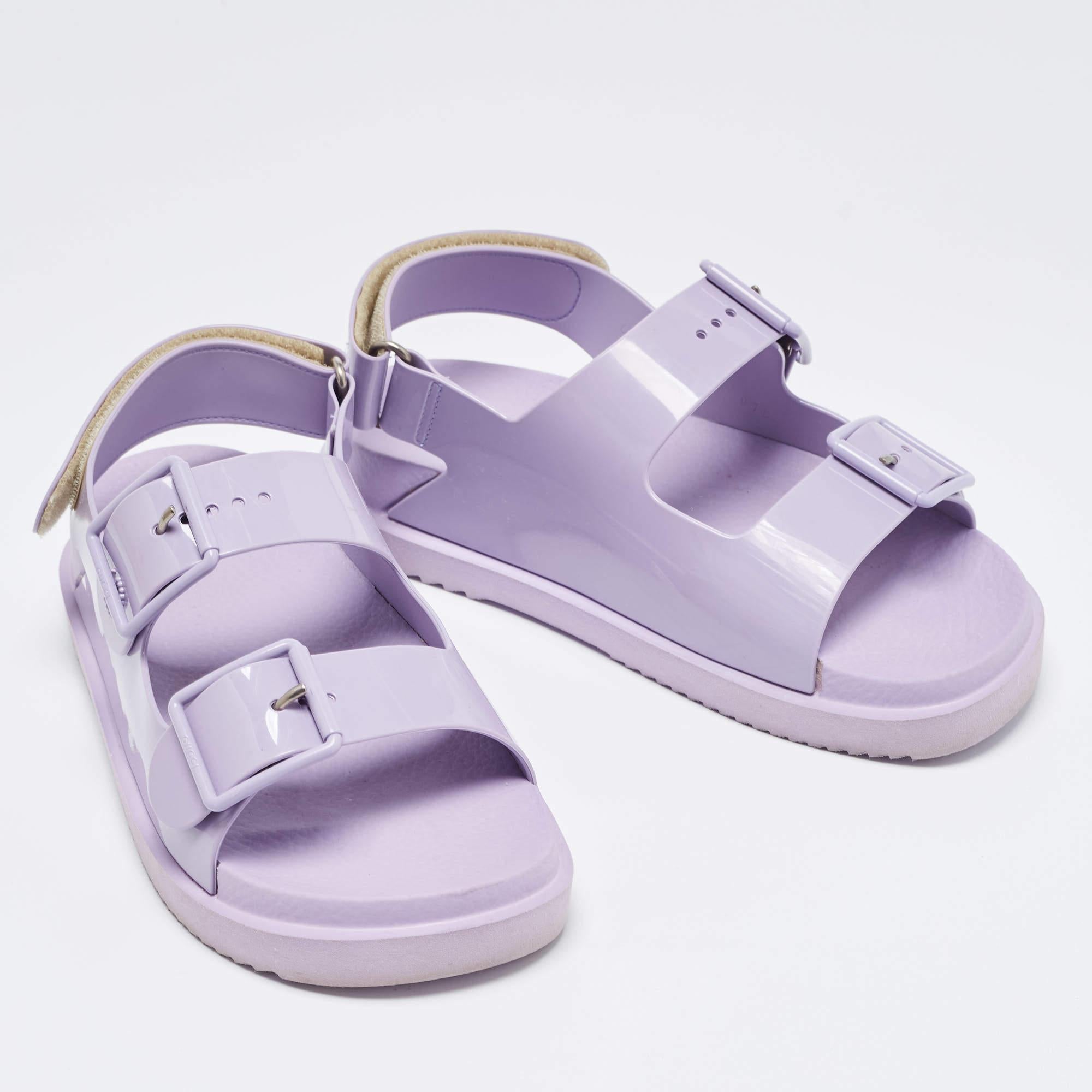 Gucci Purple Rubber Sandals Size 37 1