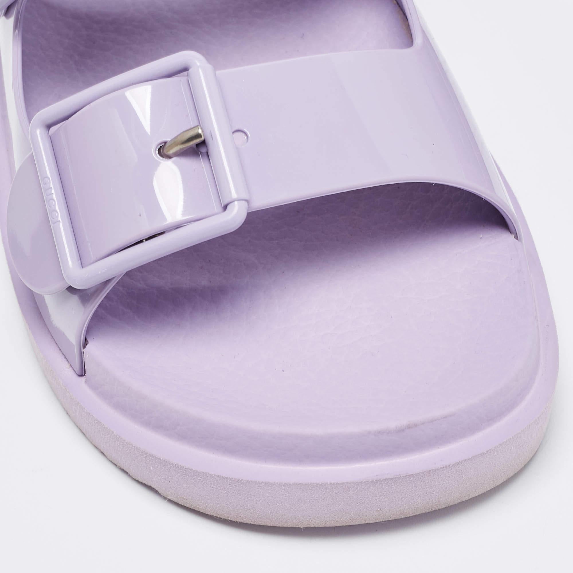 Gucci Purple Rubber Sandals Size 37 2