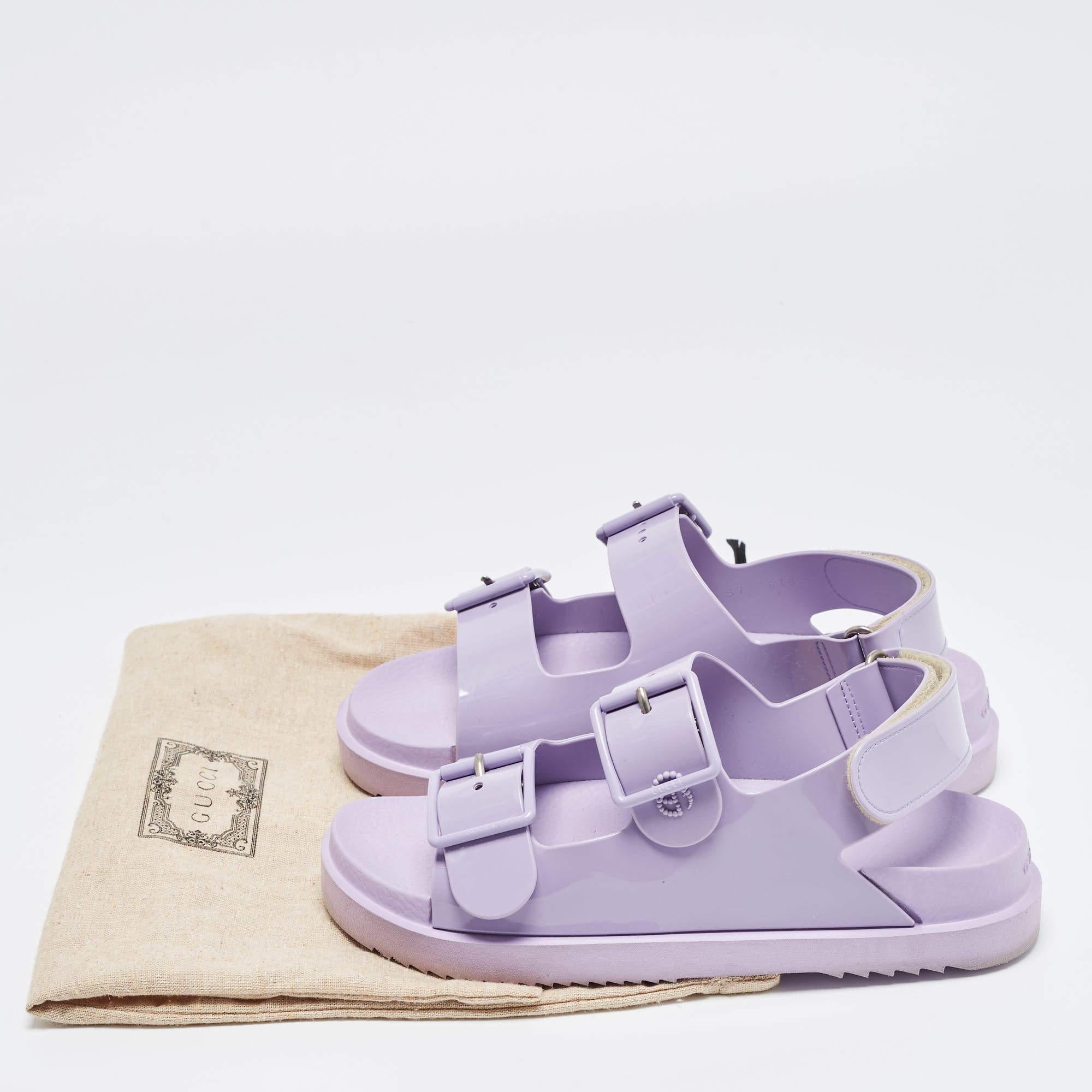 Gucci Purple Rubber Sandals Size 37 3