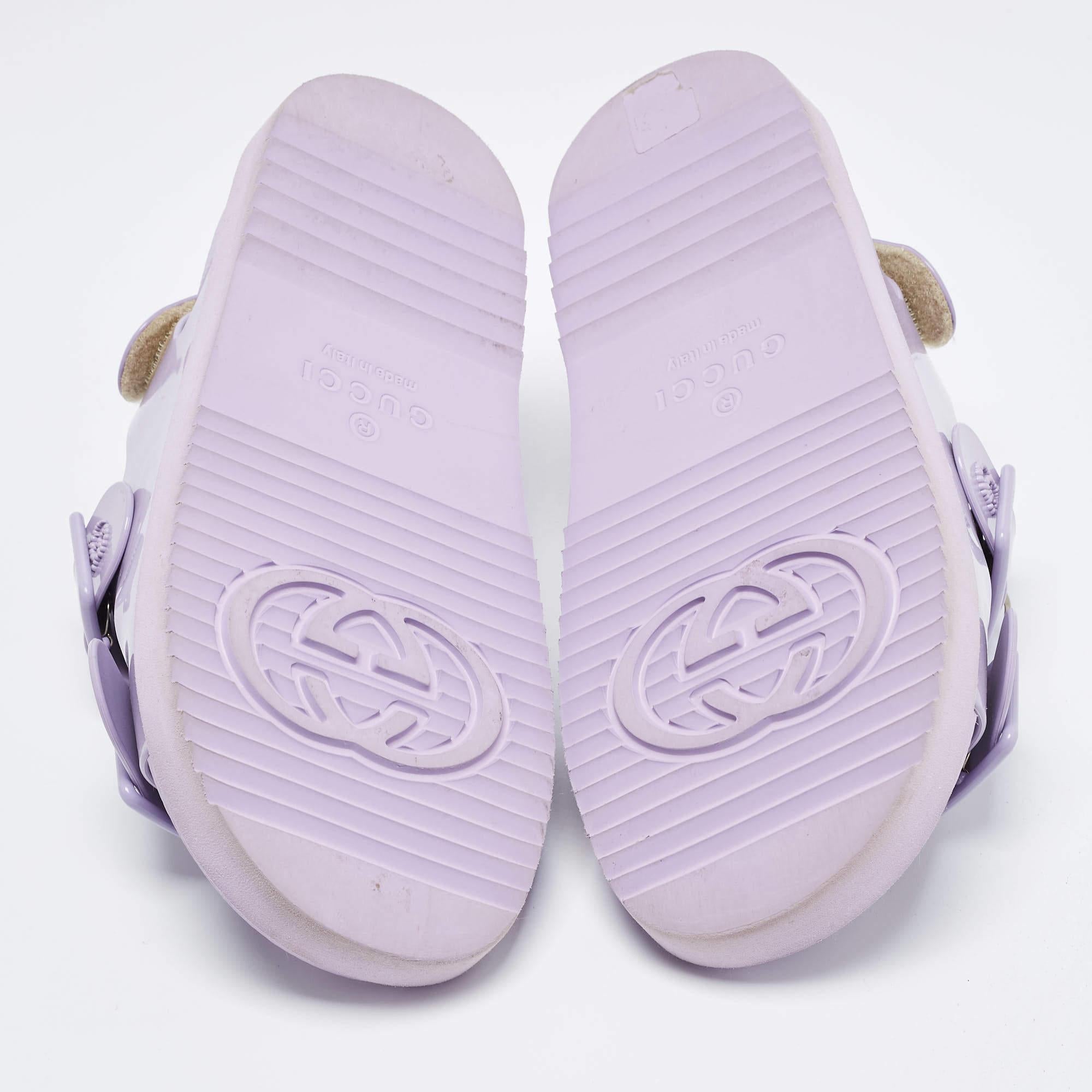 Gucci Purple Rubber Sandals Size 37 5
