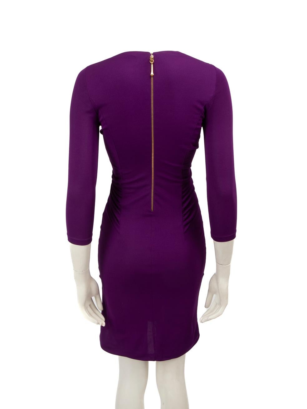 Gucci Purple Ruffle Front Mini Dress Size XXS In Good Condition For Sale In London, GB