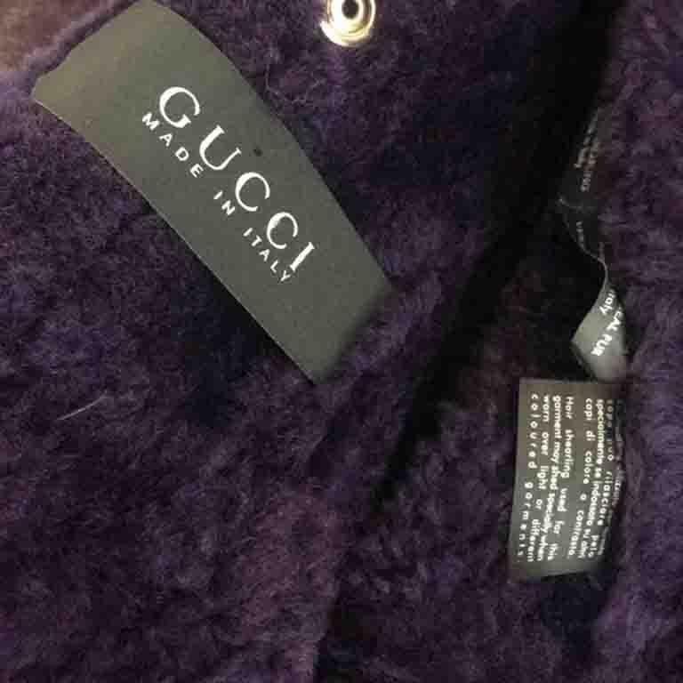 Gucci Purple Shearling Jacket  Frida Giannini For Sale 1