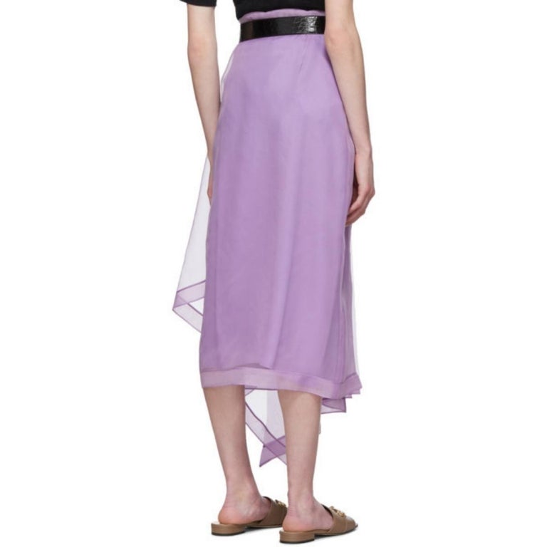 Gucci Purple Silk Organza Skirt IT38 US2 For Sale at 1stDibs