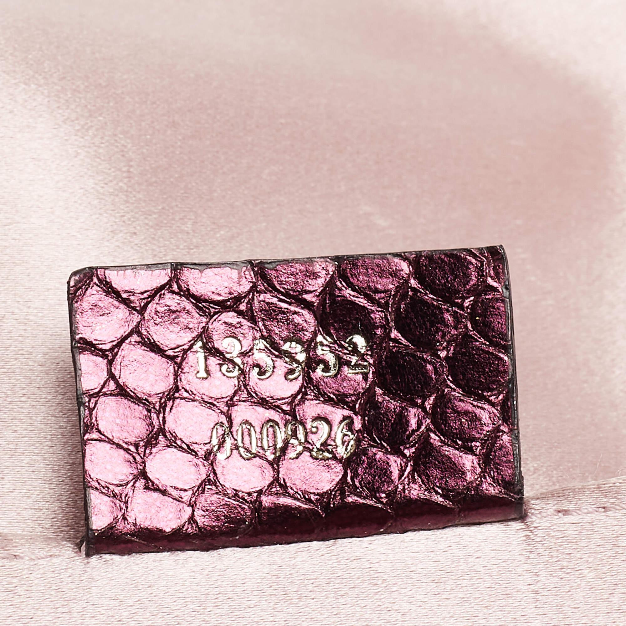 Women's Gucci Purple Snakeskin Limited Edition Crystals Tom Ford Dragon Shoulder Bag