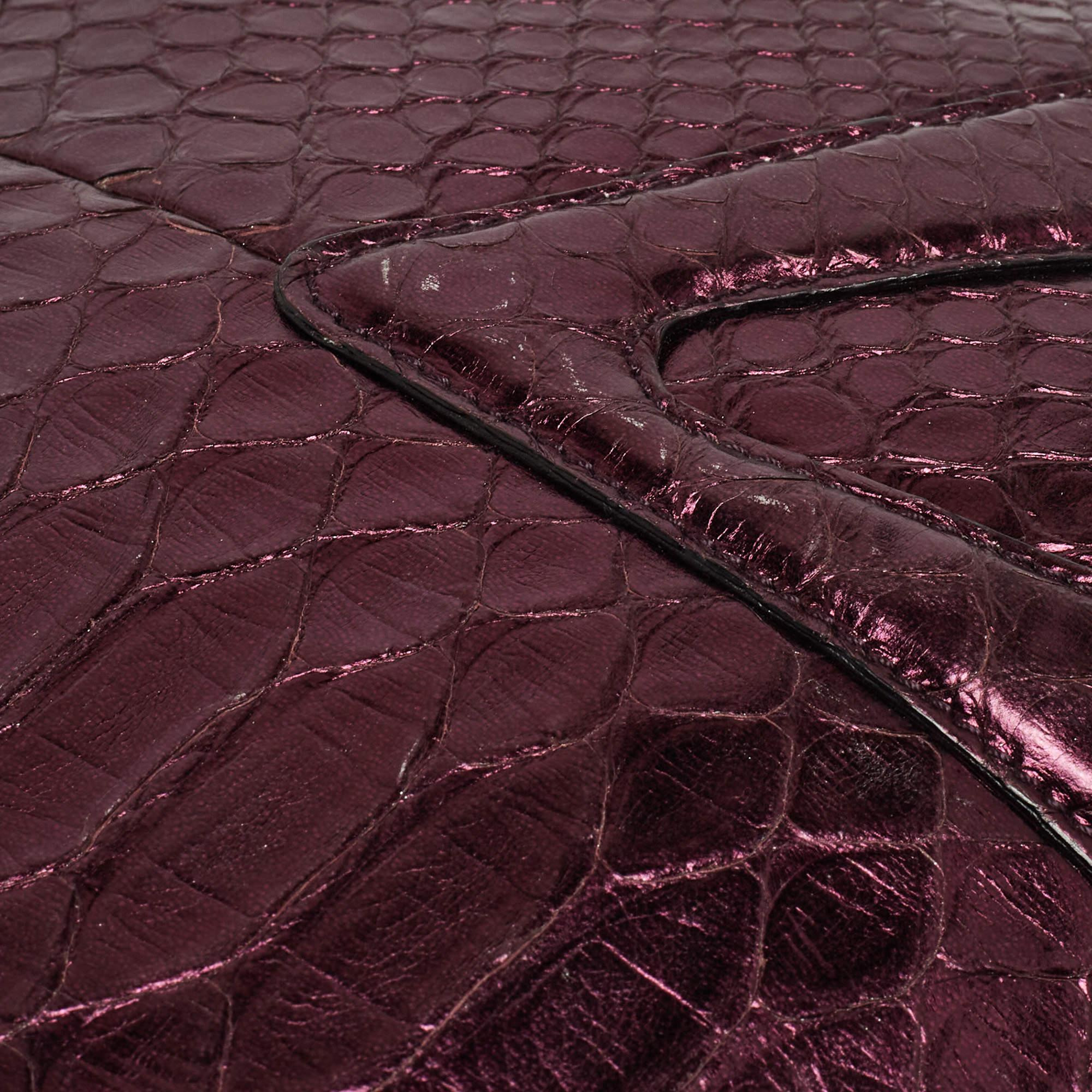 Gucci Purple Snakeskin Limited Edition Crystals Tom Ford Dragon Shoulder Bag 3