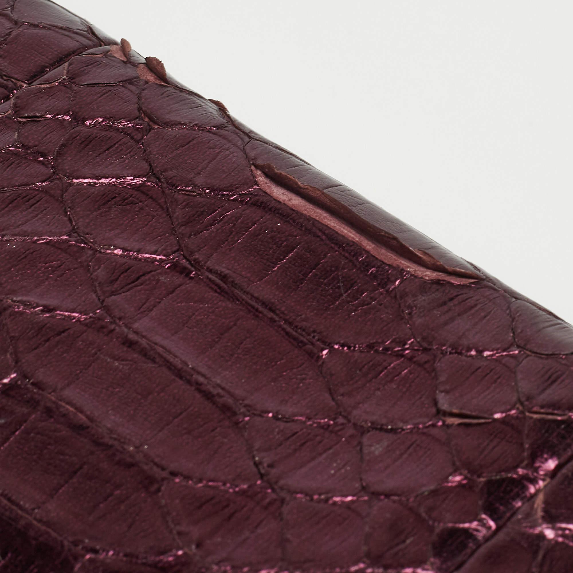 Gucci Purple Snakeskin Limited Edition Crystals Tom Ford Dragon Shoulder Bag 4