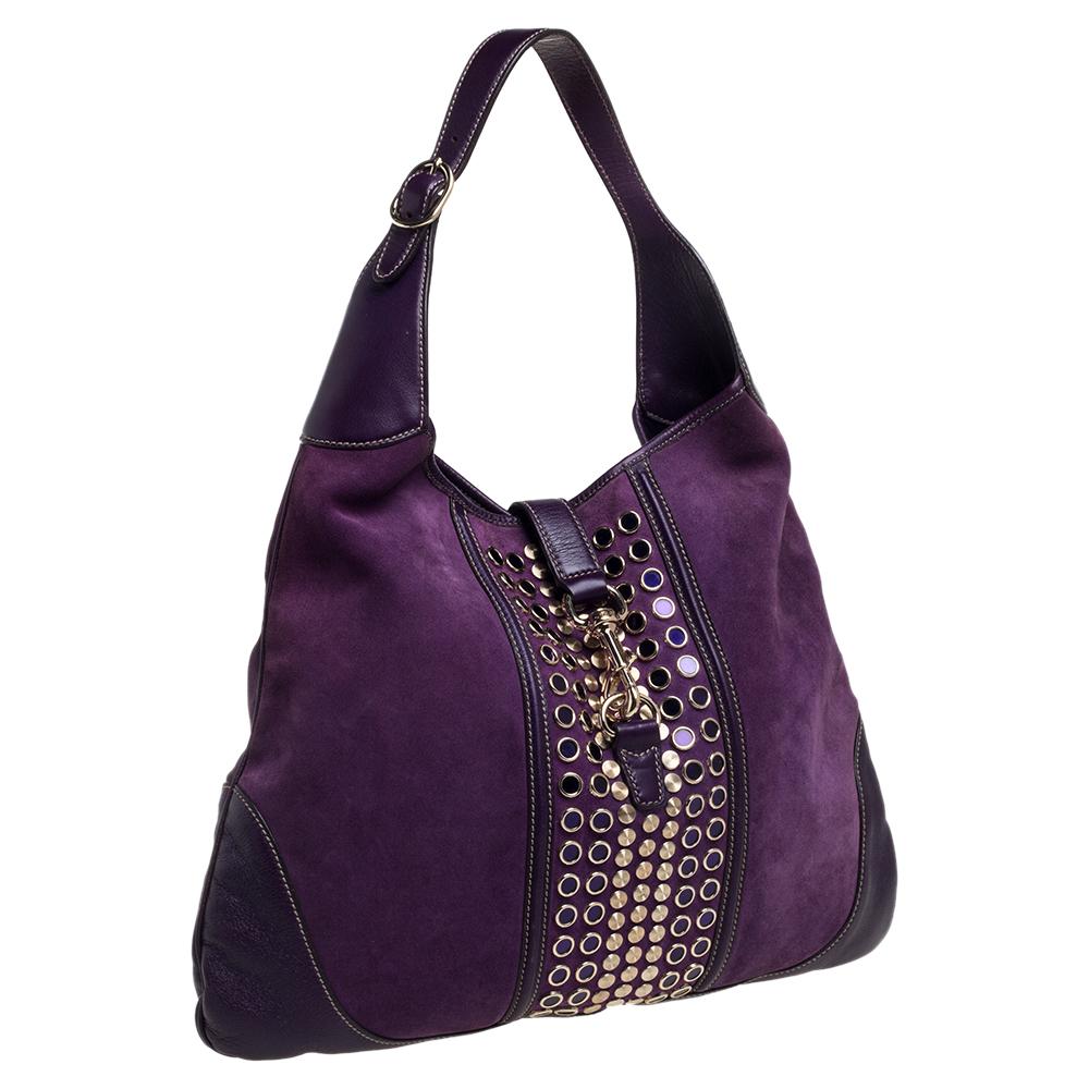 purple suede gucci bag