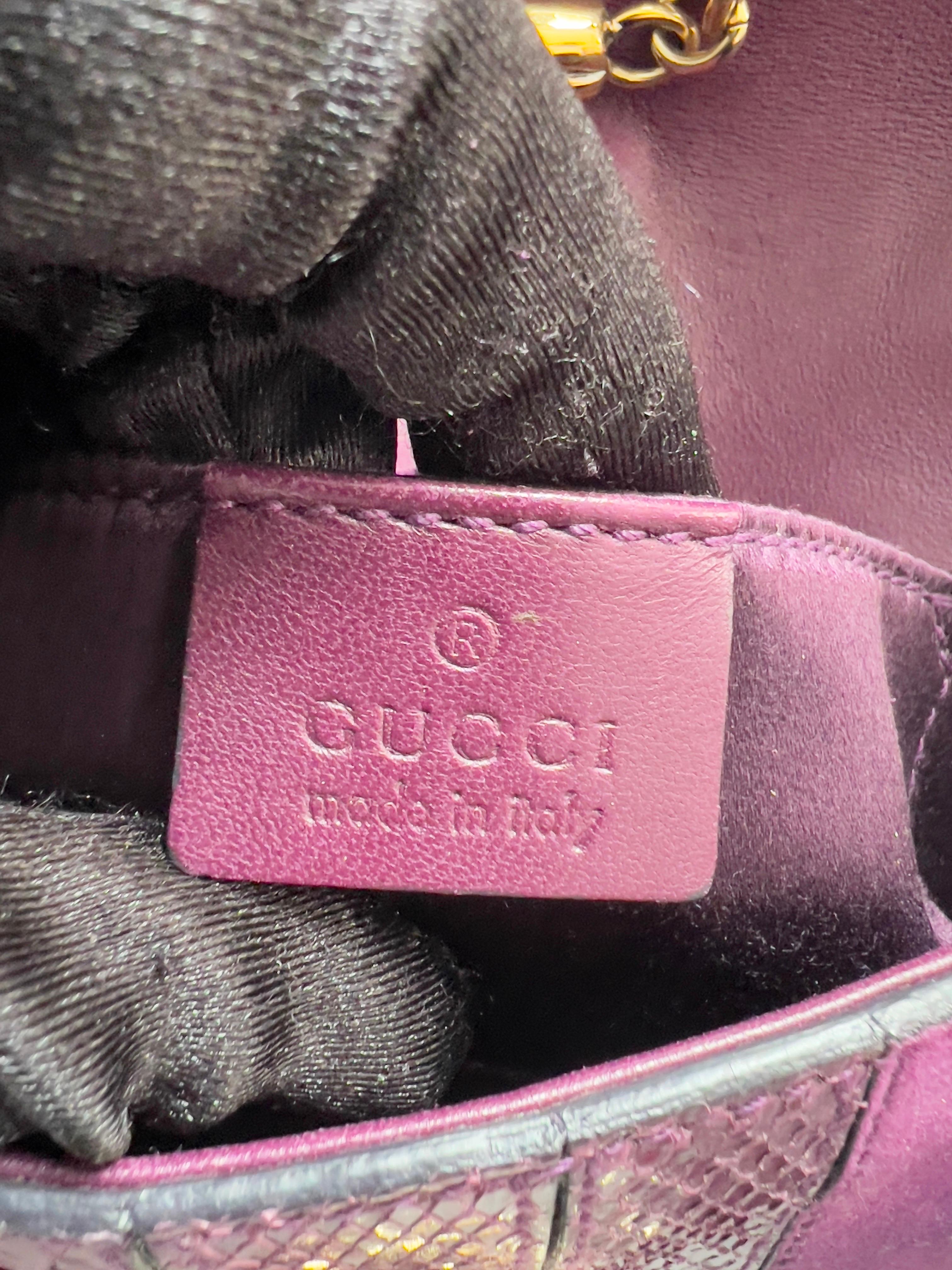 Women's or Men's GUCCI Purple Suede And Snakeskin Horsebit Clutch Bag