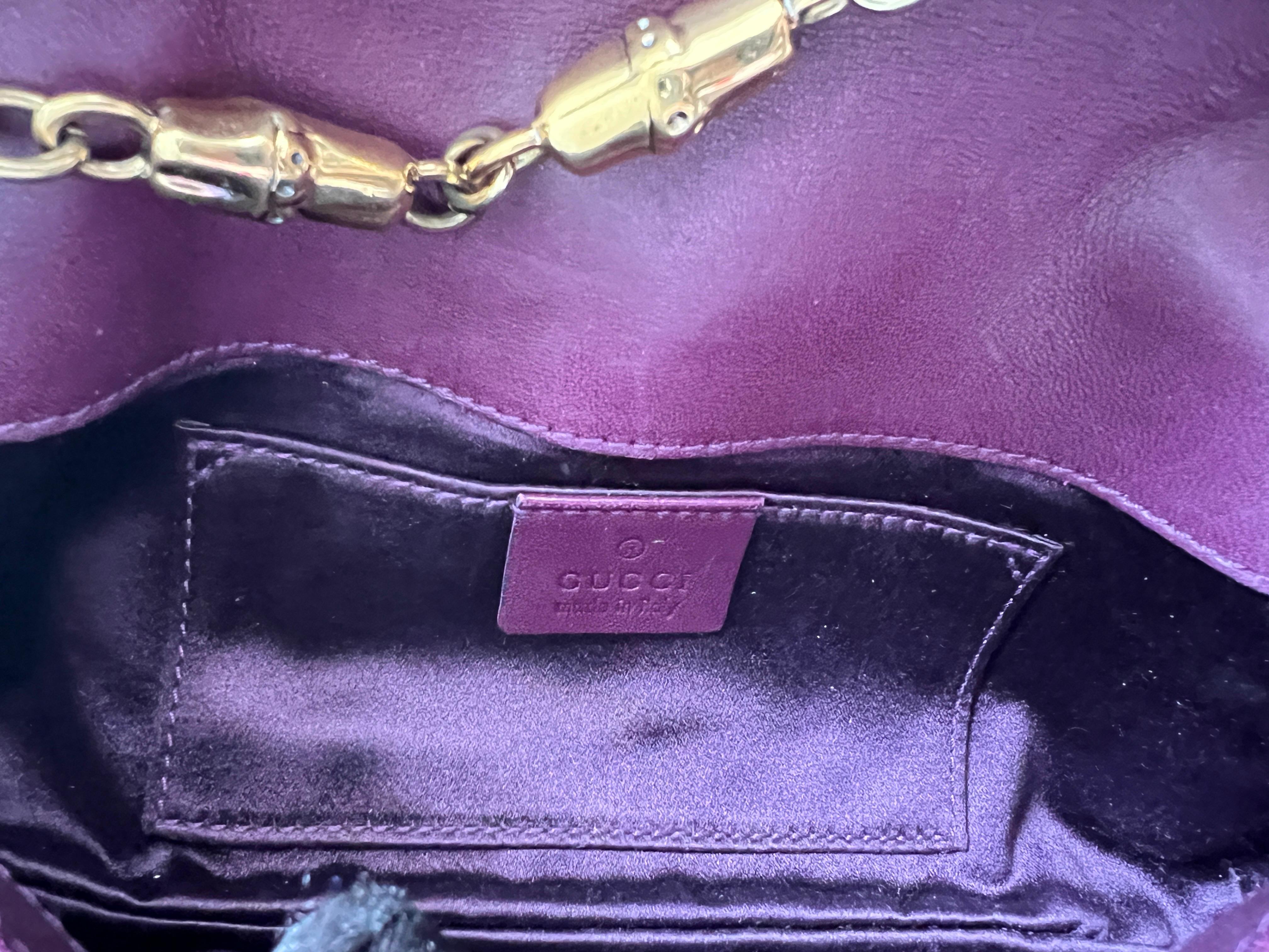 GUCCI Purple Suede And Snakeskin Horsebit Clutch Bag For Sale 1