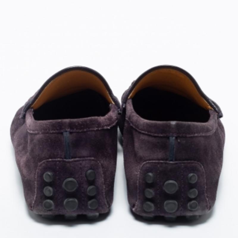 Black Gucci Purple  Suede Horsebit Slip On  Loafers Size  42 For Sale