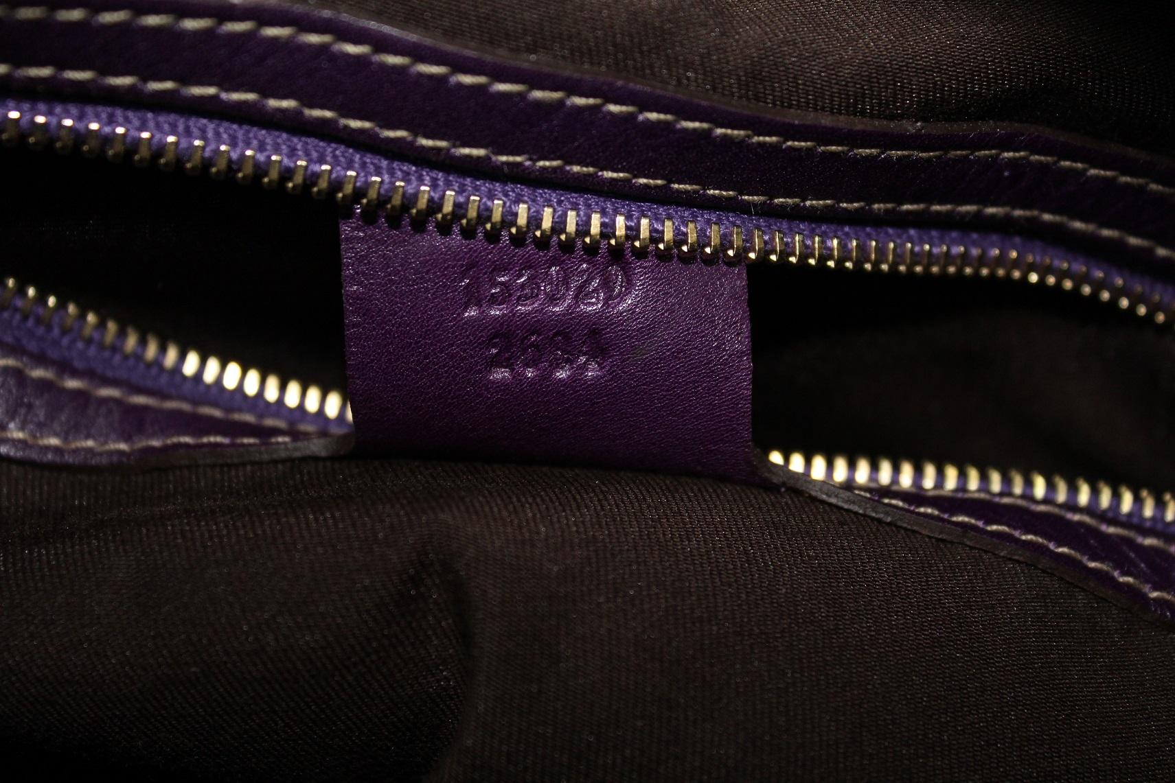 Gray Gucci Purple Suede/Leather Jackie Bag