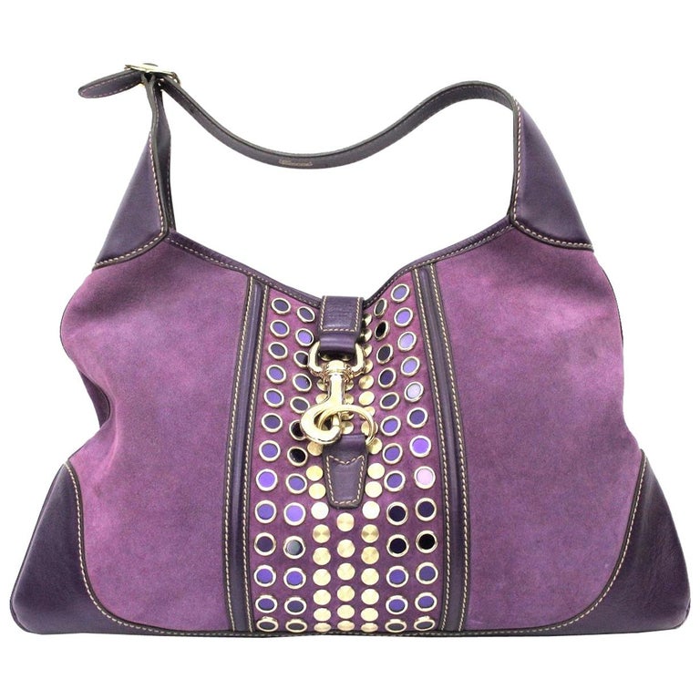 Gucci Purple Suede/Leather Jackie Bag at 1stDibs