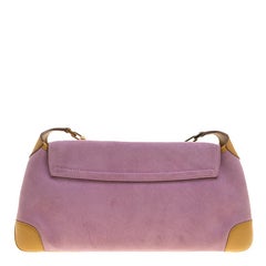 Gucci Lila/Tan Wildleder und Leder Tiger Charm Umhängetasche