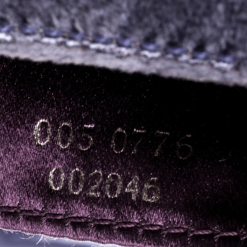 Gucci Purple Velvet Bamboo Top Handle Bag 1