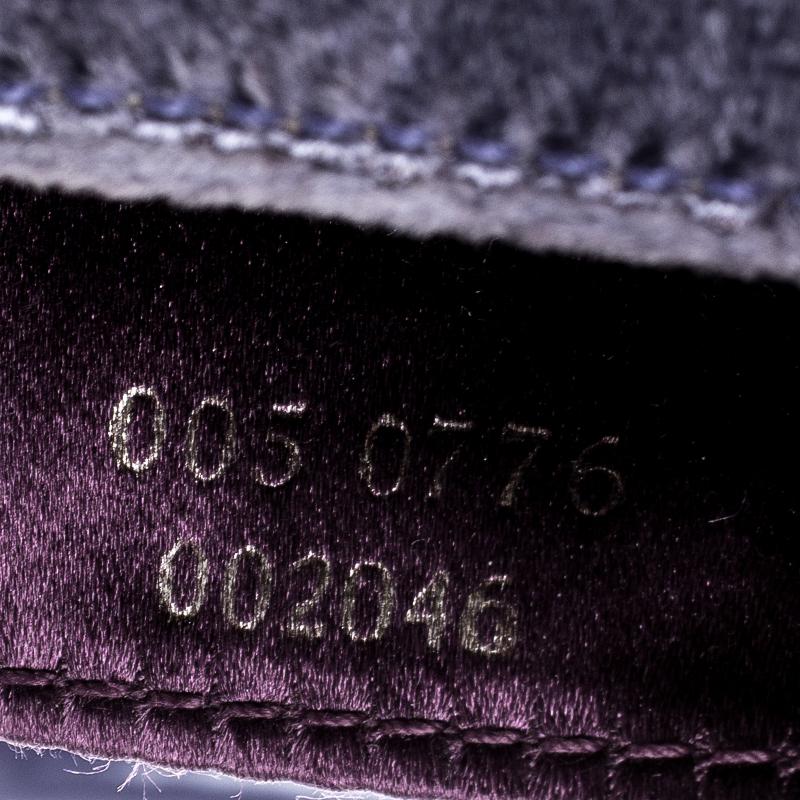 Gucci Purple Velvet Bamboo Top Handle Bag 3