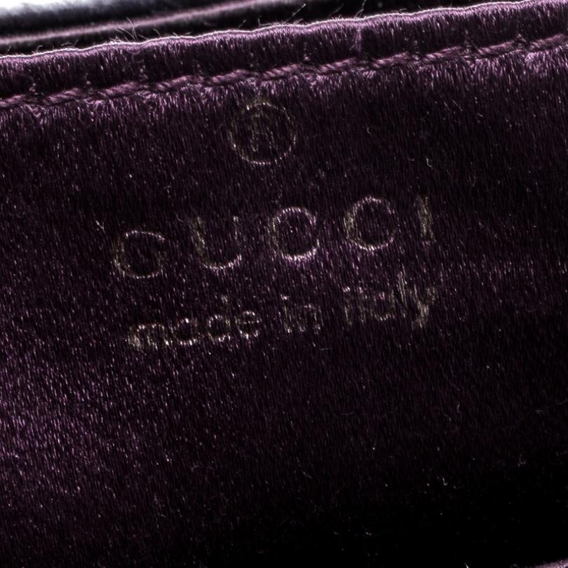 Gucci Purple Velvet Bamboo Top Handle Bag 2