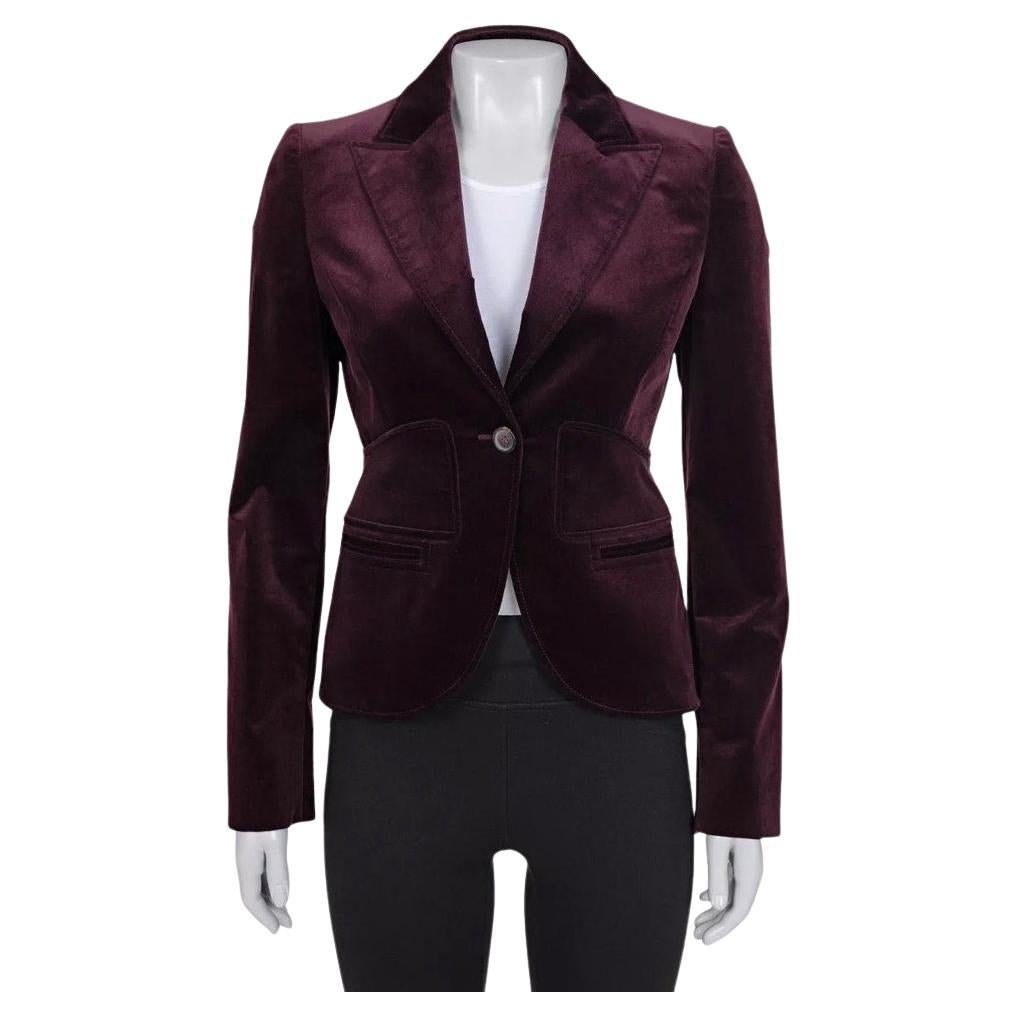 Gucci Purple Velvet Fitted Jacket - Italian Size 38/XS
