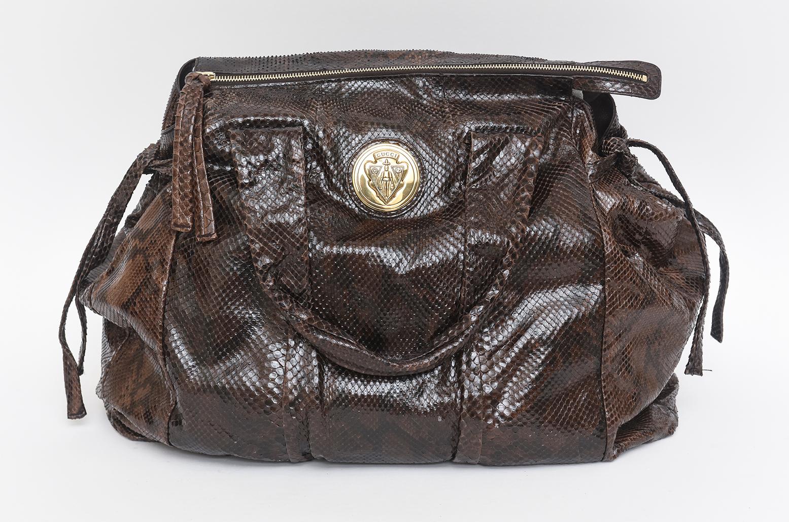 Gucci Python Black Brown Hysteria Large Bag For Sale 4