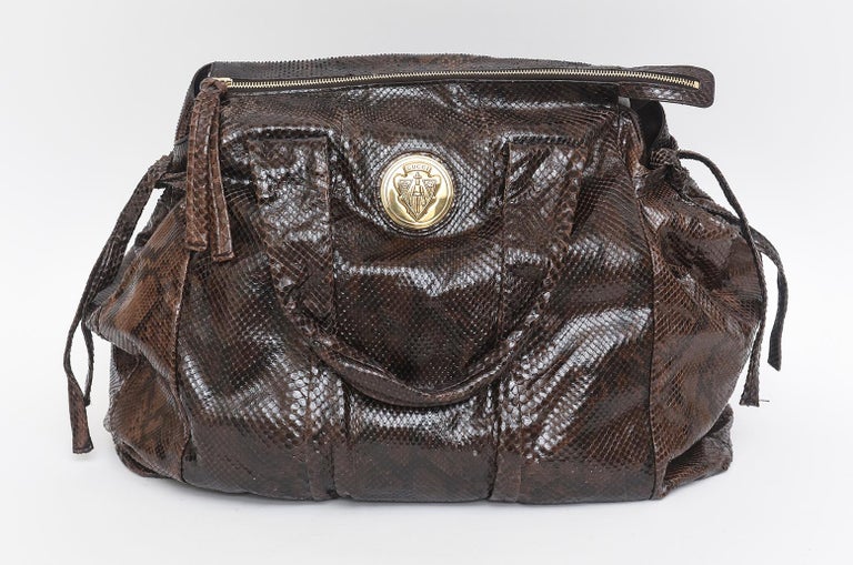 Gucci Python Black Brown Hysteria Large Bag For Sale at 1stDibs | gucci  black python bag