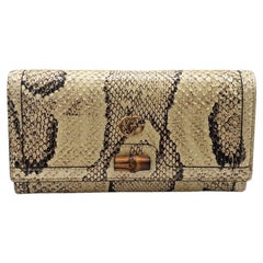 Gucci Python Diana Bamboo Clutch Wallet