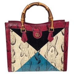 Gucci Python Diana Medium Bamboo Tote