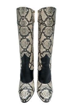 Gucci Python Embossed Tall Cowboy Boots