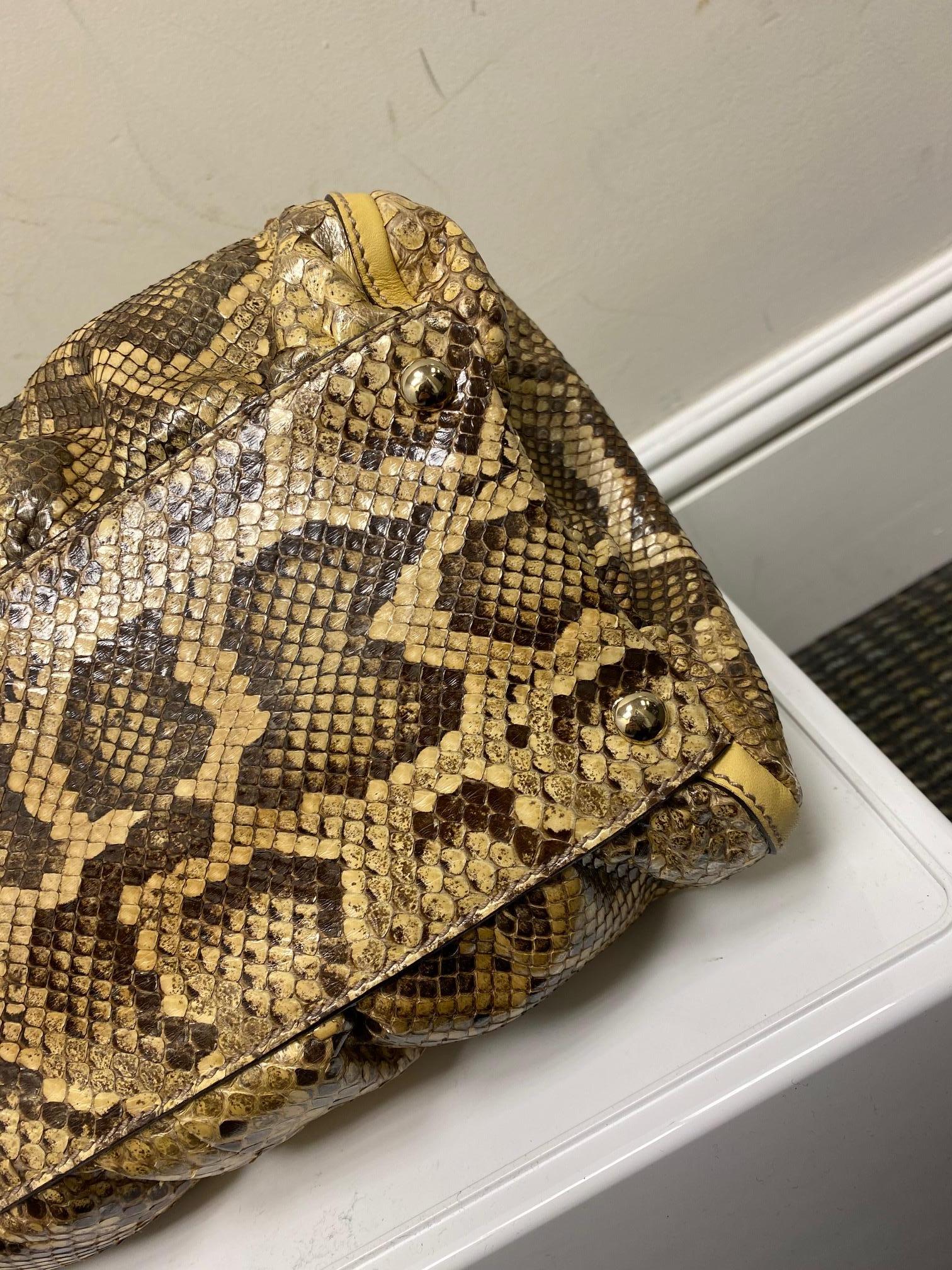 Gucci Python Leather D-Ring Tote For Sale 1