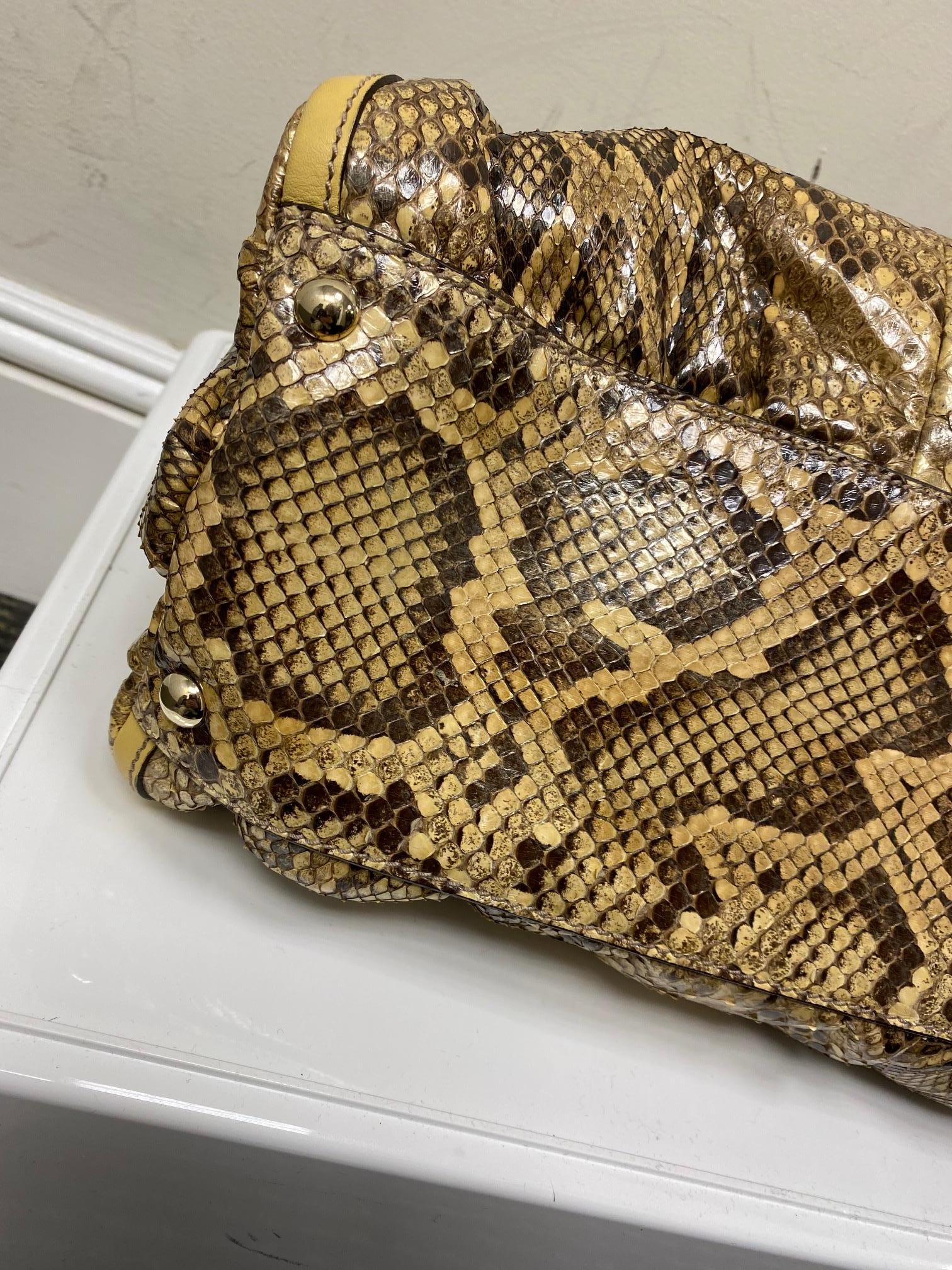 Gucci Python Leather D-Ring Tote For Sale 2