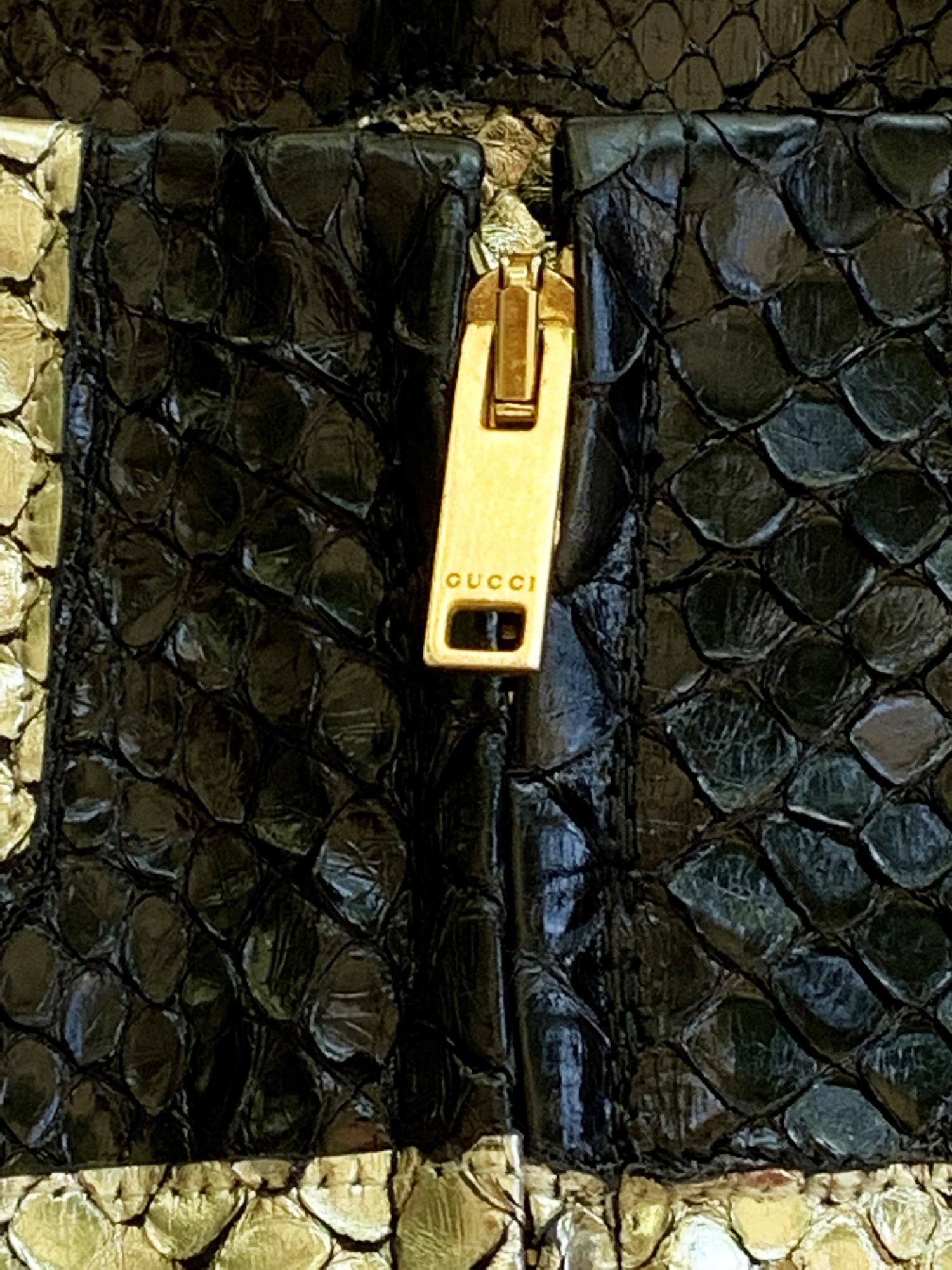 Gucci Python Runway Black Gold Jacket as seen on JLO *Follow the Leader* song S For Sale 12