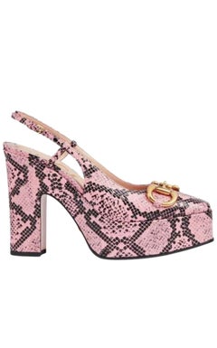 Gucci Python Snakeskin-Print Platform Pumps size 37.5