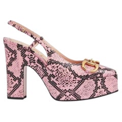 Gucci Python Snakeskin-Print Platform Pumps size 37.5