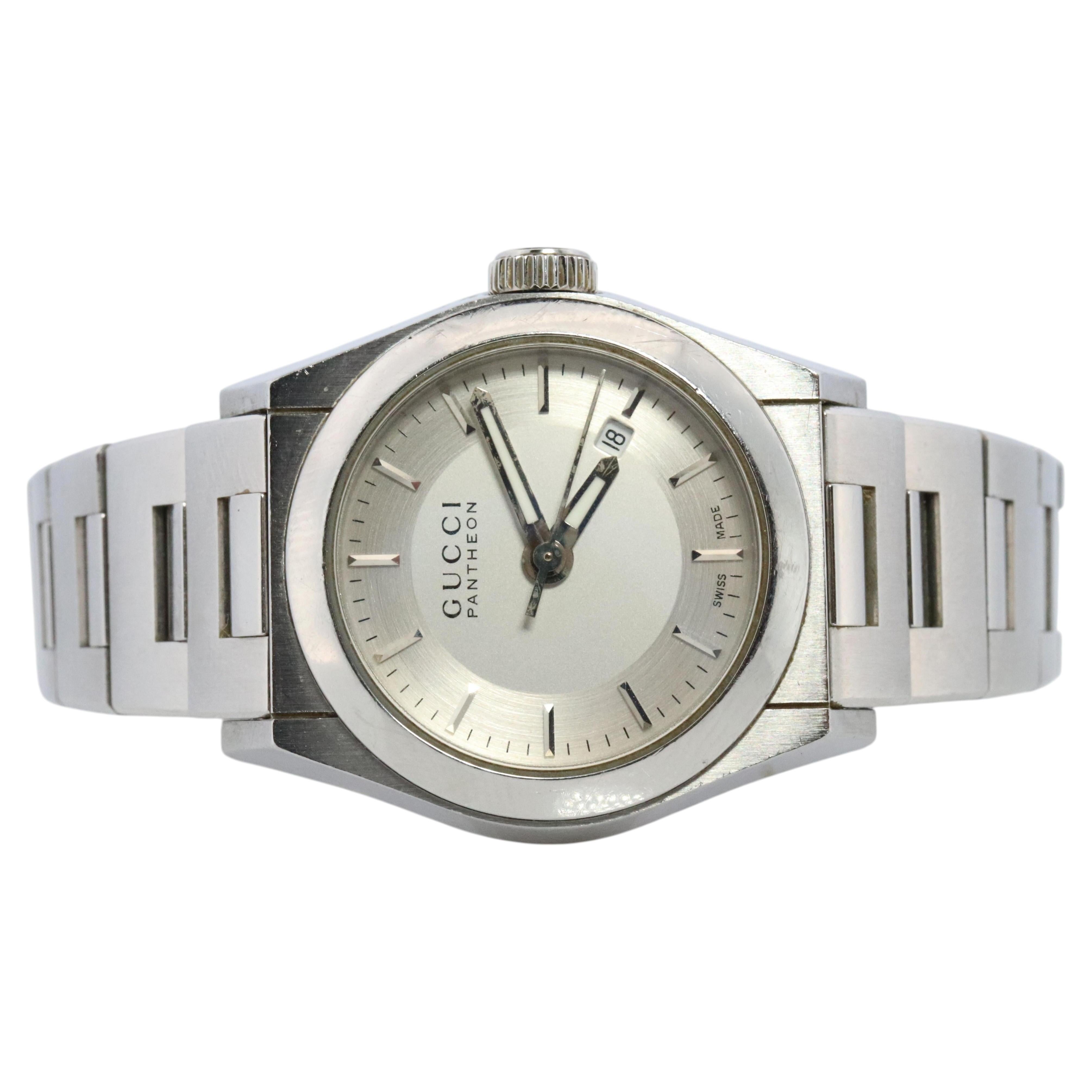 Gucci Quartz 115.5 Watch. Gucci Pantheon Round 27mm Ladies.